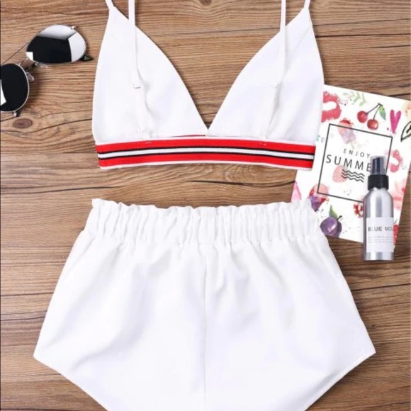 BNWOT Zaful Bra Two Piece Shorts Tracksuit New - Picture 2 of 3